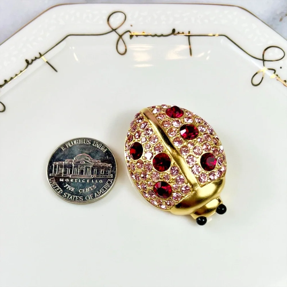 Givenchy Rare Vintage Crystal Lady Bug Brooch